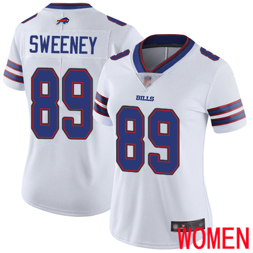 Women Buffalo Bills 89 Tommy Sweeney White Vapor Untouchable Limited Player NFL Jersey